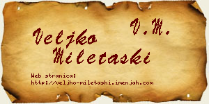 Veljko Miletaški vizit kartica